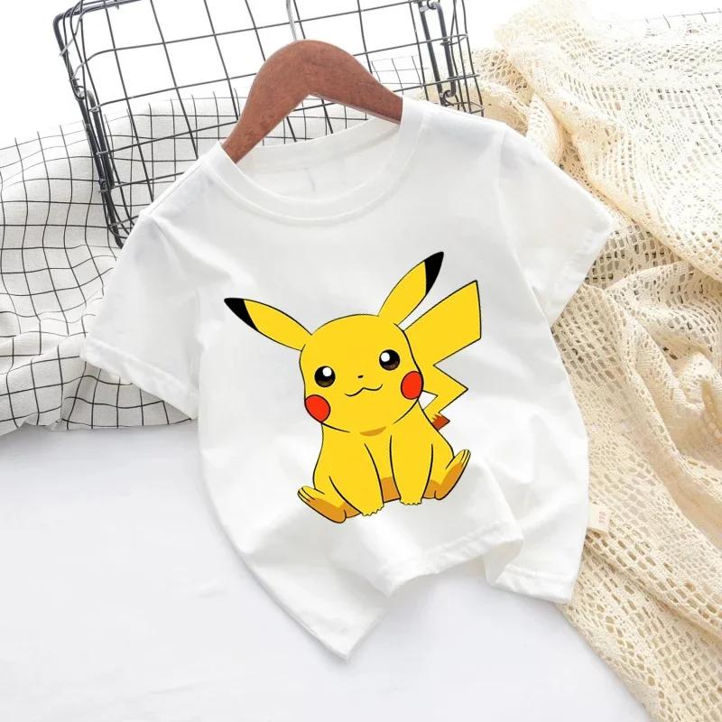 New Cartoon Printed Pikachu Game T-shirt for Kids - Short Sleeve Boys' and Girls' Casual Shirt for 2025 Sports Shirt