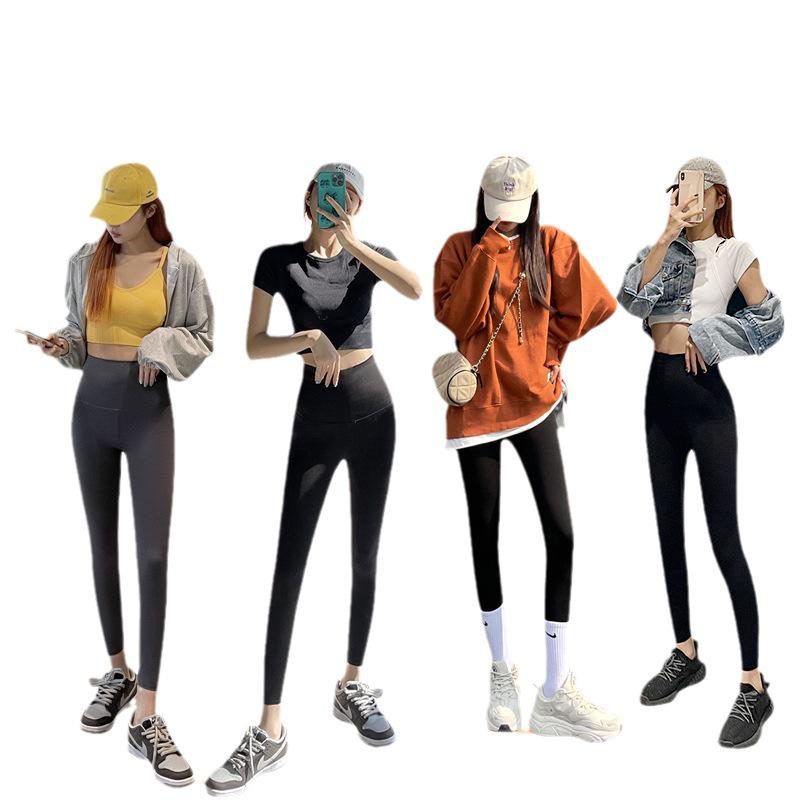 Damen High-Waist Bauchkontrolle Yoga Leggings - Sommer & Frühling Samt Barbie Stil