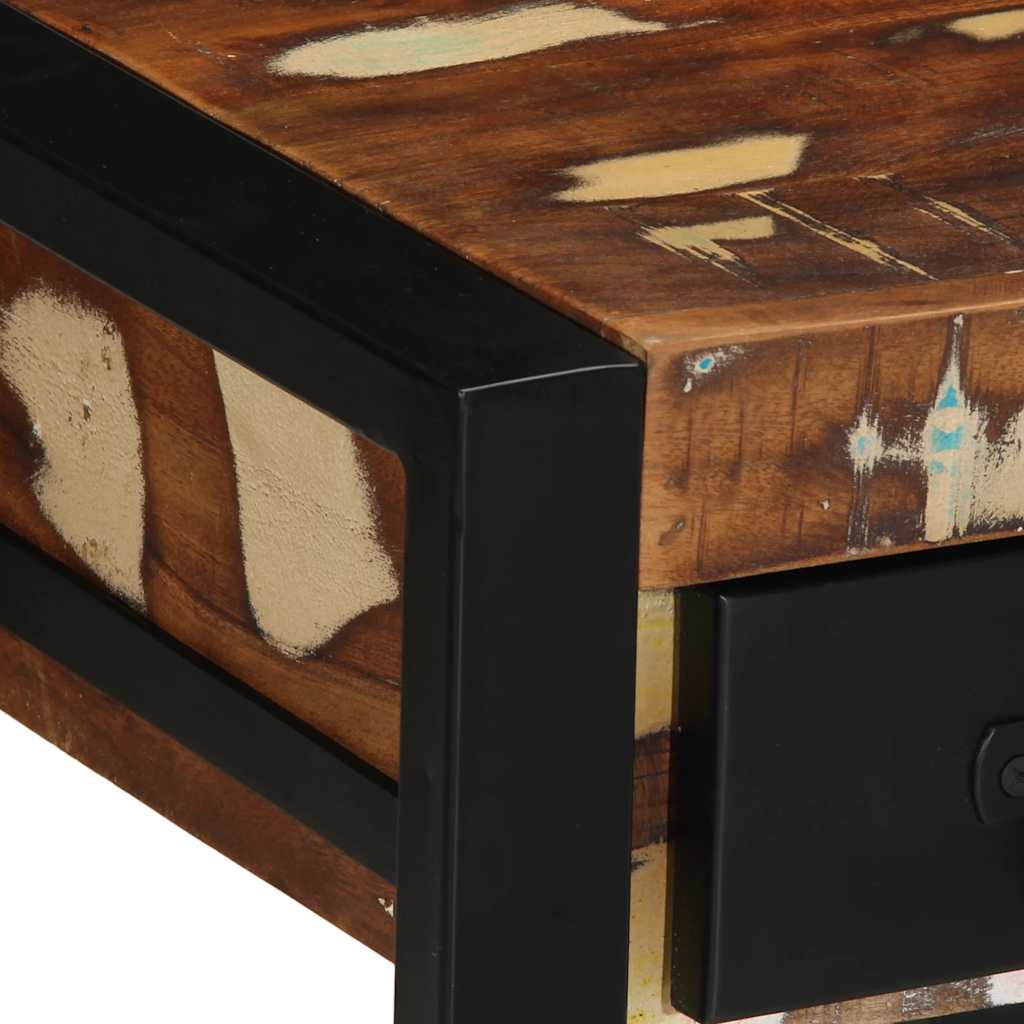 Side Table Multicolored 35 X 35 X 50 Cm Solid Reclaimed Wood