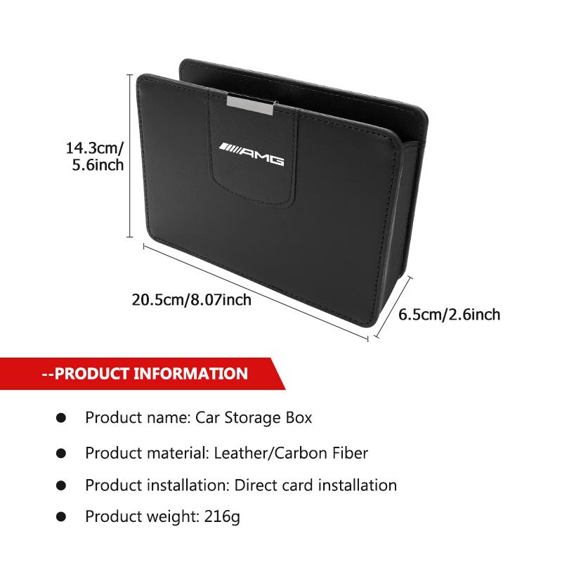 IYETK1 PU Leather Car Seat Side Door Storage Box Phone Pocket Pouch For Mercedes Benz AMG W204 W205 W203 W211 W201 W210 W108 W124 W126