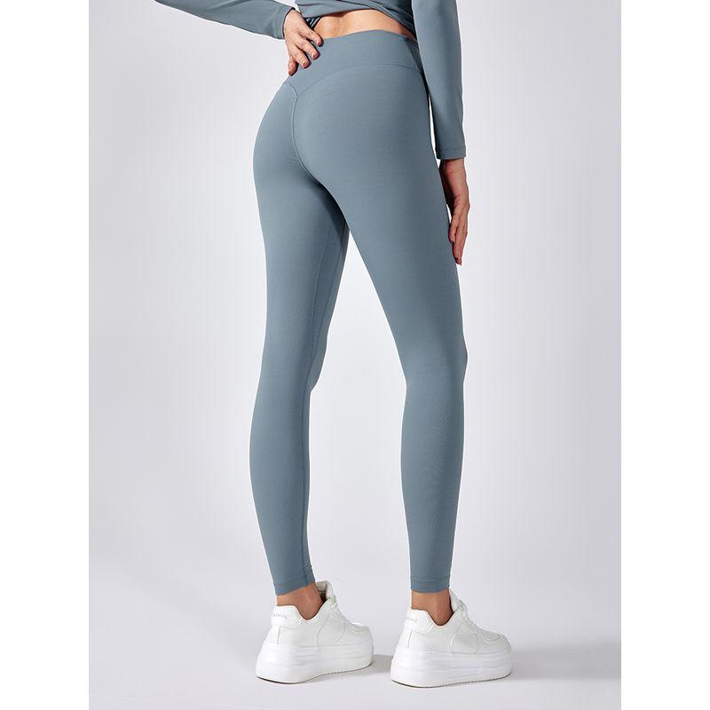 Nude Feel Quick-Drying Yoga Pants Outer Wear Leggings Tight Pilates Running Fitness Pants Women High Waist Peach Buttock Lifting