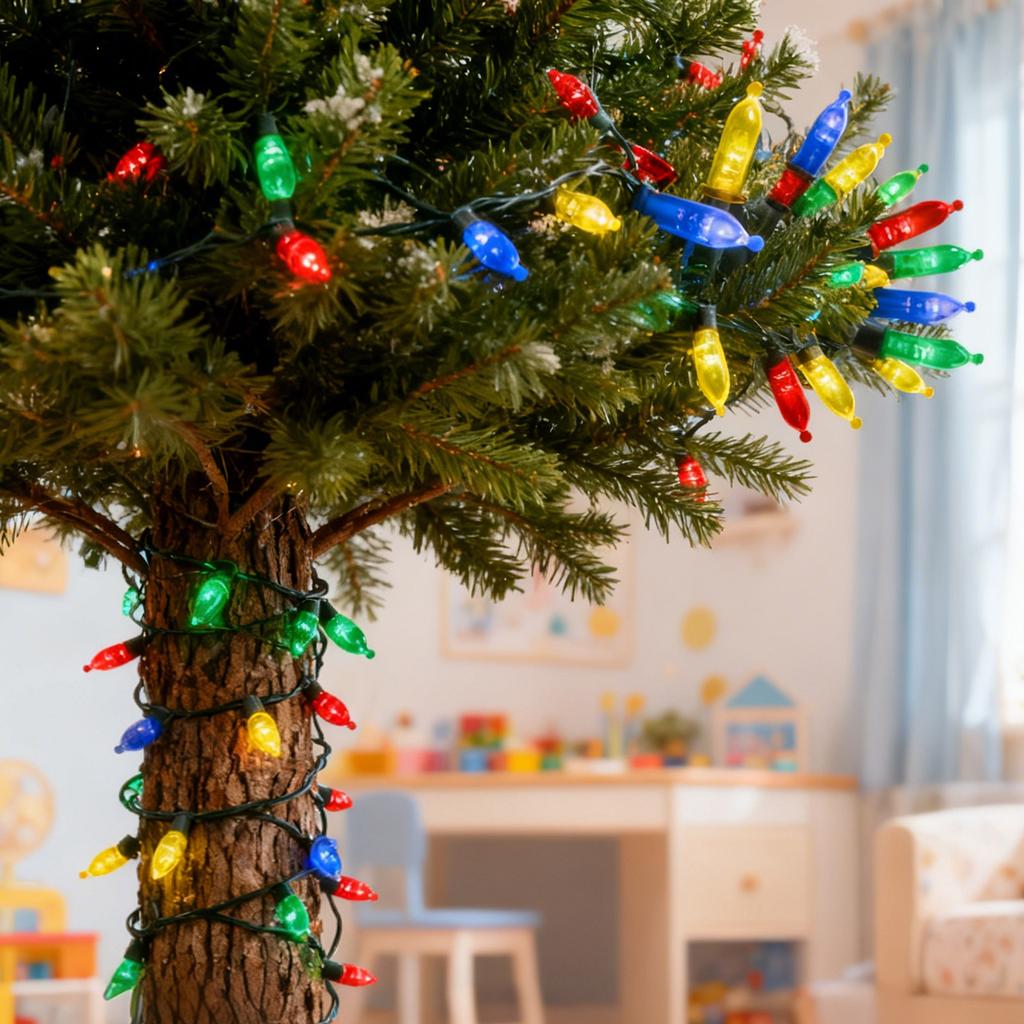 Indoor Outdoor 100 Count Incandescent  Christmas String Lights, Multicolor