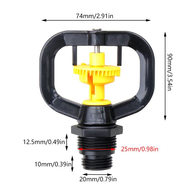 1/2 3/4 Inch Farm Sprinkler 360 Degrees Rotary Lawn Sprinklers Garden Irrigation Supplies For Small-Area Irrigation