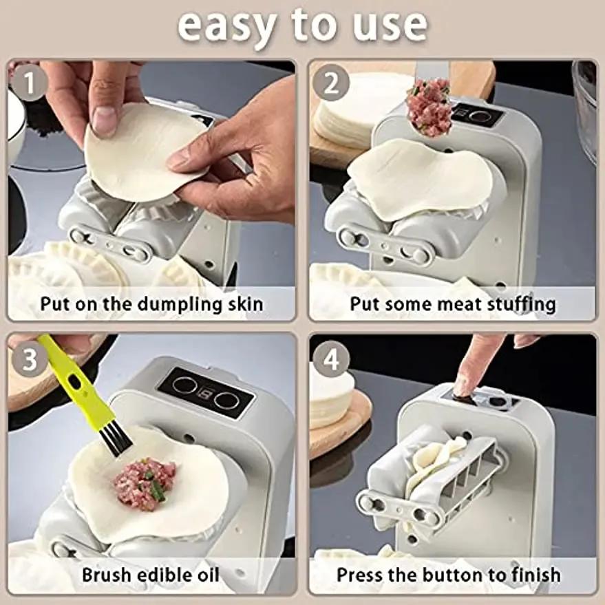 Electric Dumpling Maker Machine Automatic USB Charging Dumpling Maker Pressing Mould with Spoon Brush Kitchen Tool YFA005