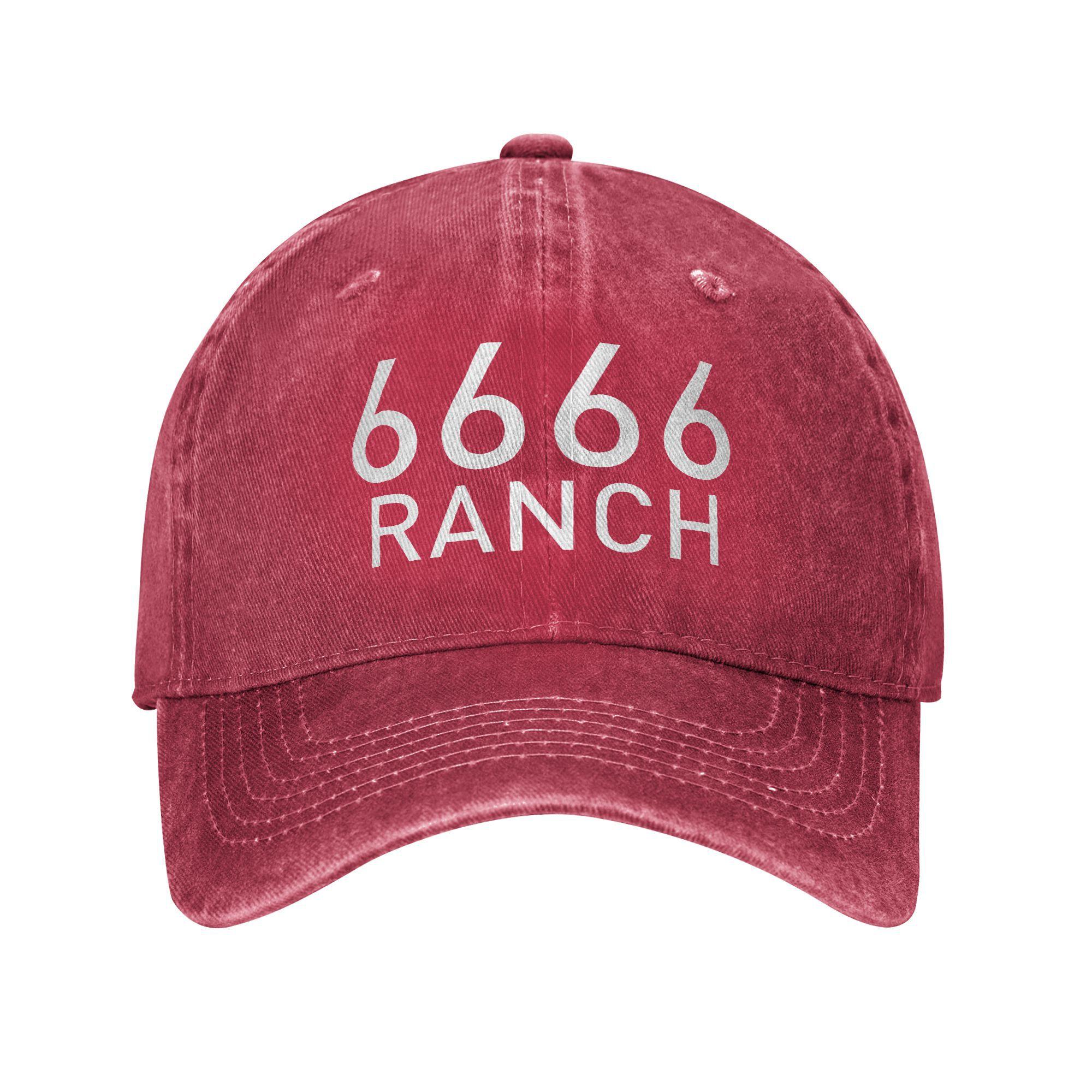 

6666 Ranch Four Sixes Ranch Baseball Caps Vintage Distressed Washed Animals Grassland Headwear Men Women Outdoor Workouts Hats One Size