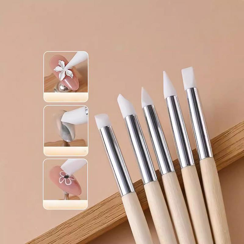 1 stk Silikon Neglekunst Penn Pensel Uv Gel Lakk Spiss 3D Bilde Diy Prikkeverktøy Lakkpensler Skulpturpenn Diy Manikyrverktøy