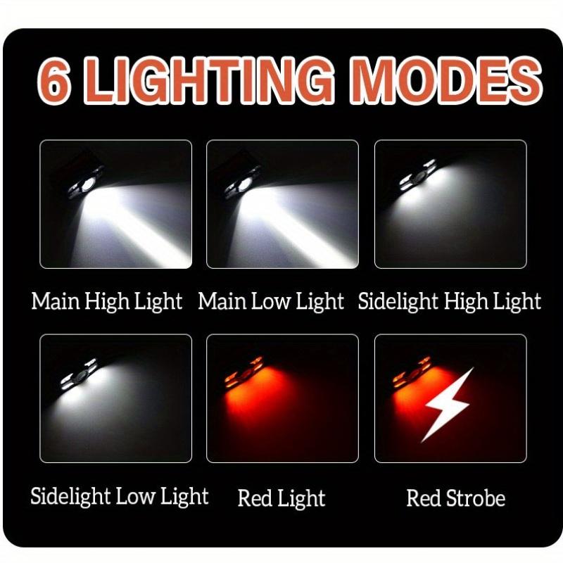 LED Outdoor Rechargeable Headlamp with Motion Sensor for Running,Hiking,Fishing,Floodlight,Emergency Lighting,Camping,Walking,Maintenance,Inspection