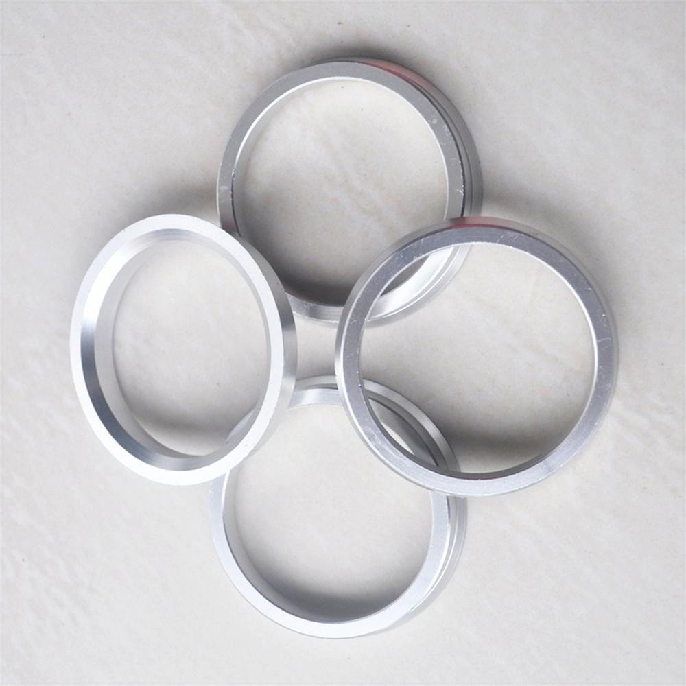 4pcs Aluminum Alloy Wheel Hub Centric Rings Replacement 57.1 to 66.5mm, Silver