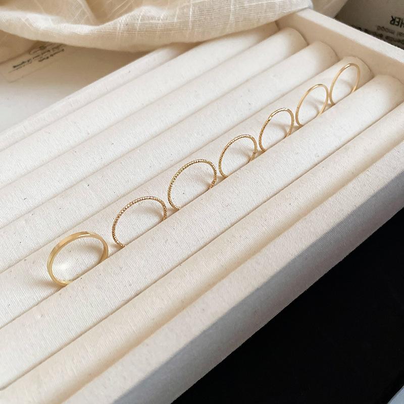 European and American ins style simple plain ring, exquisite design ring, couple gold and silver ring jewelry wholesale