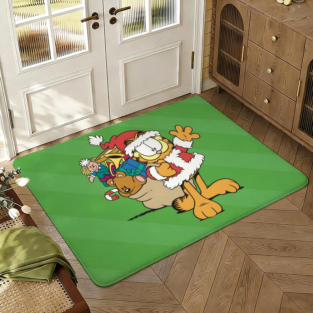 Gar-fieldS Floor Mat Soft Thickened Absorbent Non-Slip Bedroom Living Room Door Mat Home Decor Flannel Rugs