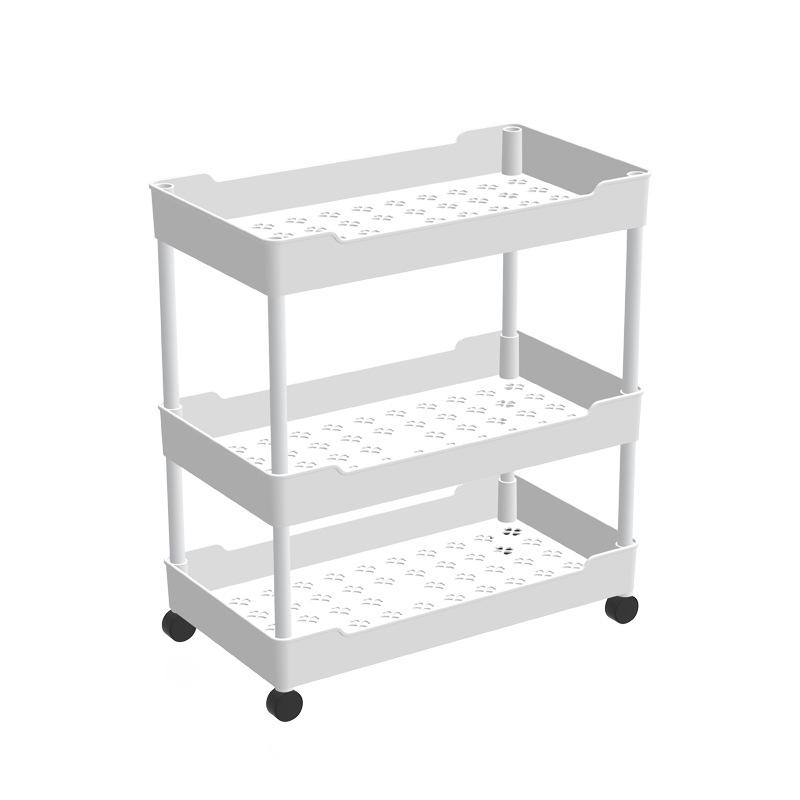 Rolling Bathroom Vanity Storage Rack - Multi-Layer Plastic Organizer for Crevice Spaces