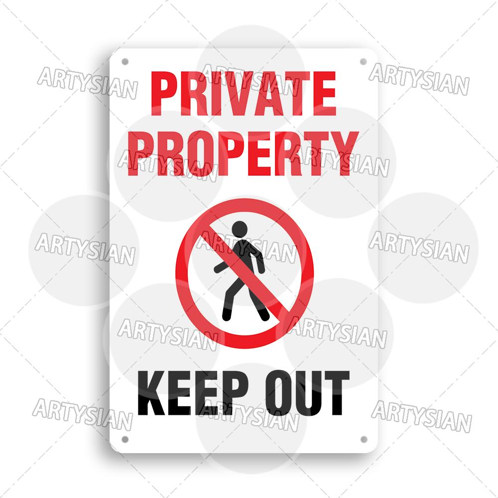 Mfoever Private Property Metal Sign Beware of Dog Security Warning No Trespassing Notice Restricted Areas Enter At Own Risk Plaque
