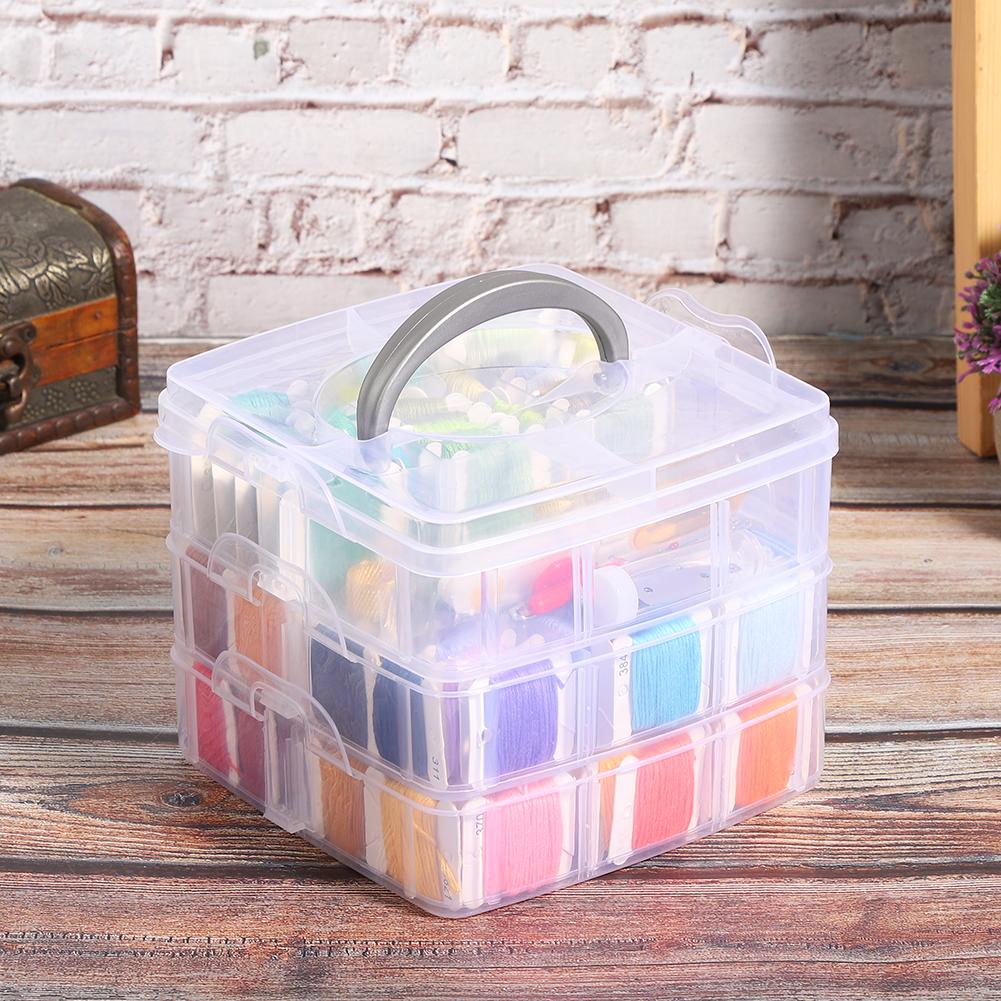 Kit Organizator Ață de Broderie Set Cerc pentru Cusături în Cruce Artizanat 150 Culori Accesorii de Cusut DIY