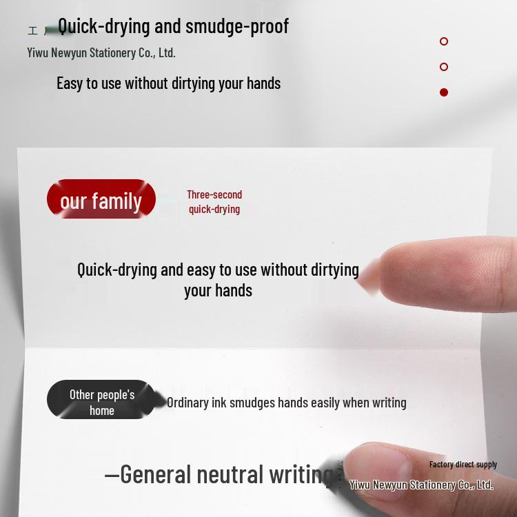 Quick-Dry Black 0.5 Gel Pen - Rollerball & Brush Tip for Exams and Schoolwork