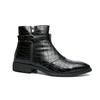 Men’s Chelsea Short Boots Mid-calf Boots Tuxedo Ankle Boots for Men Pointed Toe Retro Blue Boots Large Size