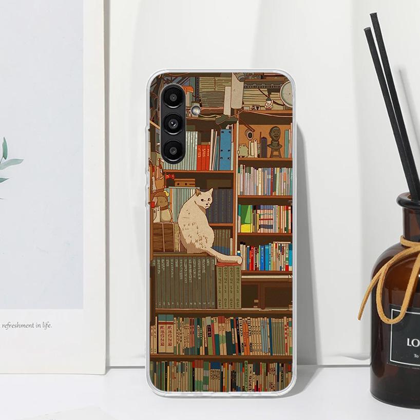 Read Books Illustration Reading Phone Case For Samsung Galaxy A17 A37 A57 A16 A26 A36 A56 A15 A25 A35 A55 A14 A24 A34 A54 A13 A2