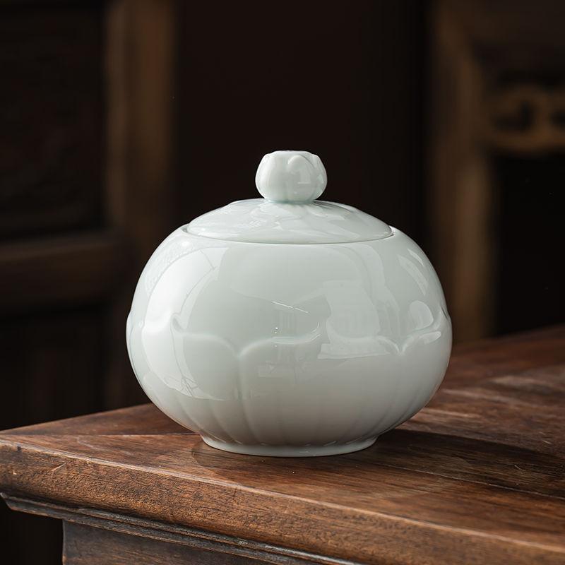 Vintage Mountain Scenery Pattern Ceramic Tea Caddy Moisture Seal Nut Candy Storage Jar Ink Ceramic Storage Bottle Art Decoration