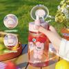 New Cute Water Bottle For Kids Girls Female Transparent Plastic Cup Large Capacity Outdoor Sports Portable Sippy Cup BPA Free