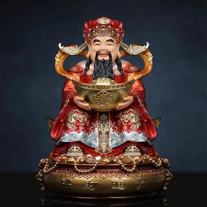 Buddha Statues of Wealth for Home, Resin Crafts, Shop Feng Shui Ornaments, Buddhist Worship, 12inch, 1PCs