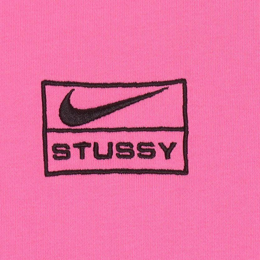 Nike X Stussy FW22 Logo Print Crew Neck Long Sleeved Thickened And Fleece Lined Sweatshirt Asia Version Unisex Pink DO5311-670