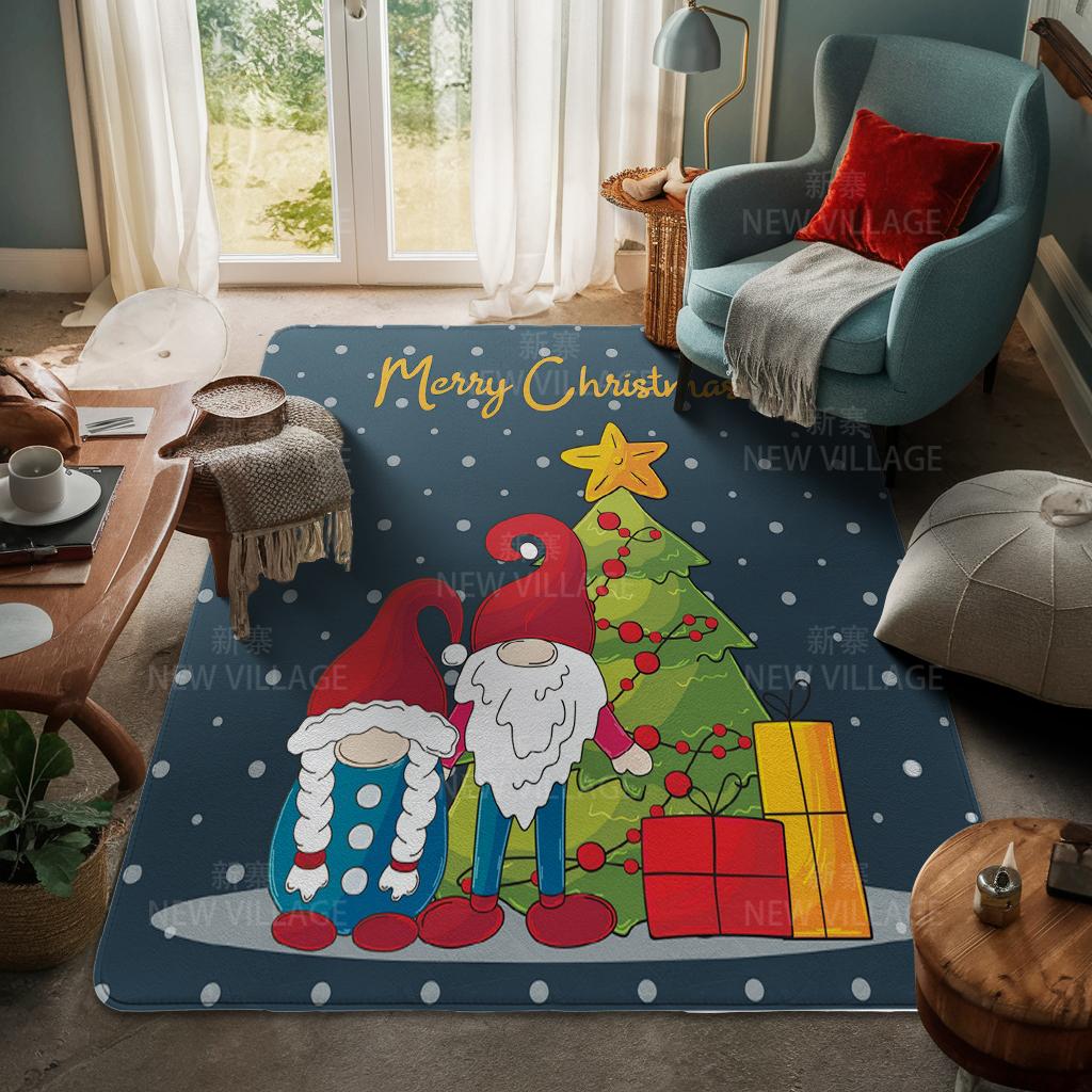 House Entrance Carpet Home Door Mat Living Room Bath Foot Bathroom Non-slip Water Absorption Rugs Bath Merry Christmas Winter