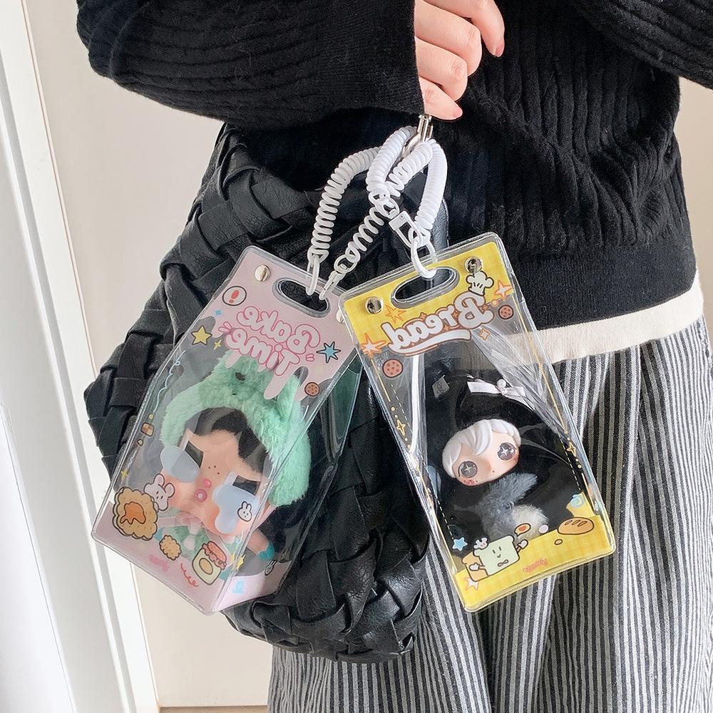 Cute Cartoon Clear Storage Bag Portable Doll Protective Pouch Travel Organizer for Toys Accessories KTB