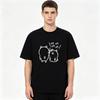 Korean Style Bear Graphic Tshirt For Unisex Streetwear Rock Skateboarding Paddle Board Top