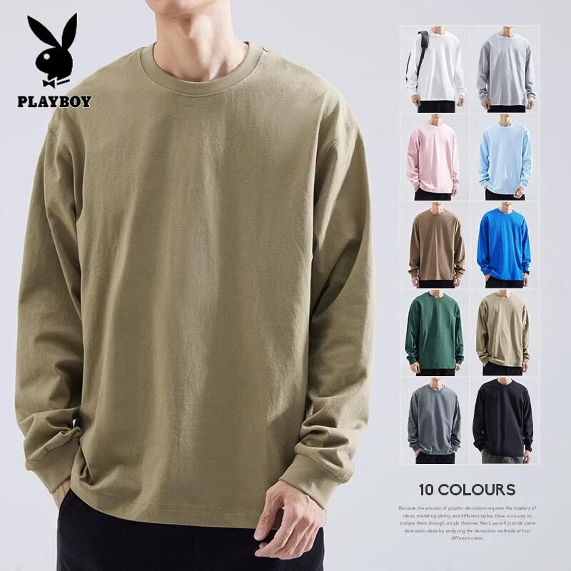 Playboy Heavyweight Cotton Crewneck Long Sleeve T-Shirt