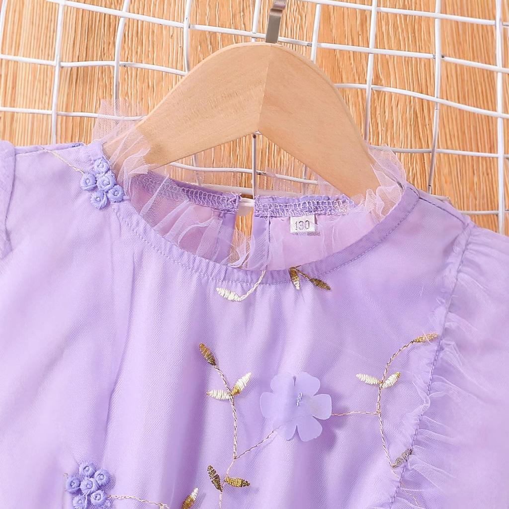 Girls Fashion Dress Summer Dress Children Sweet Floral Dress Princess Dress