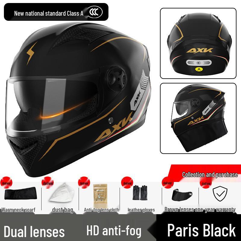 Certified Electric Motorcycle Helmet - Unisex Full Face, All-Season, Winter Warm, Safety Helmet