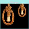 High-end Single/double Head Rope Pendant Light Lamp For Charming Vintage Dcor