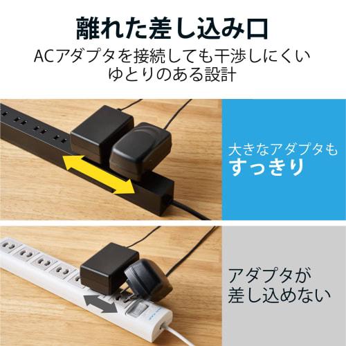 Elecom Power Tap Lightning Guard USB Tap Outlet 10 Outlets / USB-A 4 Ports with Dust Shutter 2.5m Black ECT-1925BK