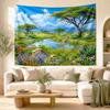 Wildflower Landscape Tapestry Wall Hanging Large Sun Tree Forest Tapestries Boho Aesthetic Room Decor Christmas Gift Ideas