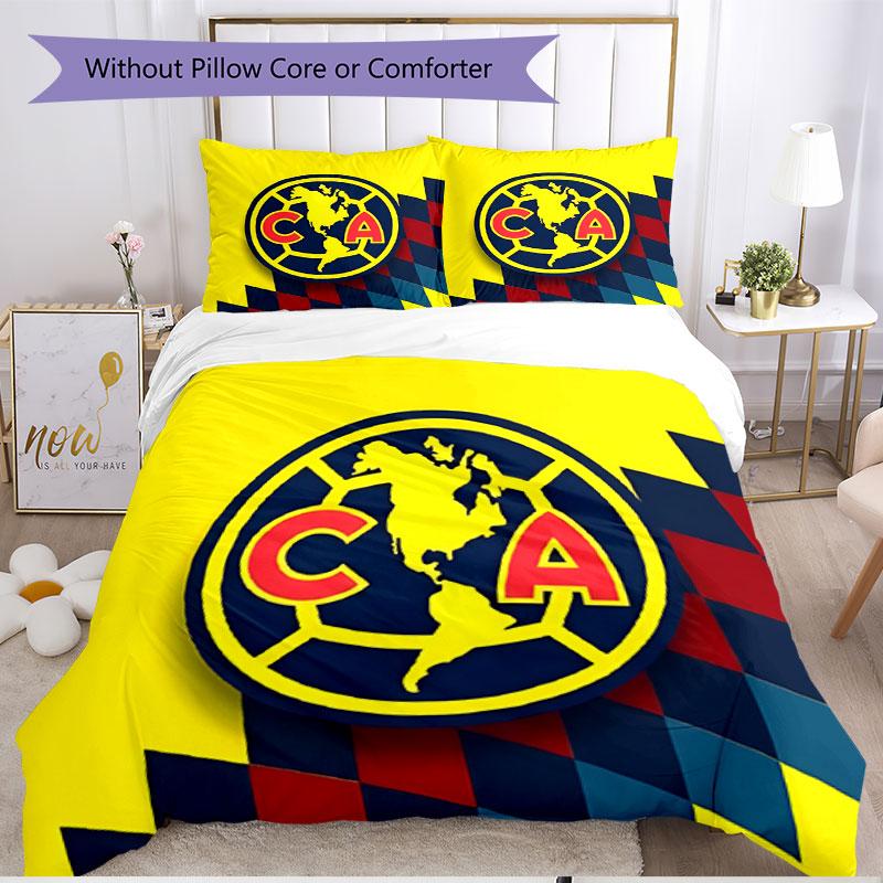 3pcs Duvet Cover Set (1*Duvet Cover + 2*Pillowcase, Without Core), Club America Print Soft All‑Season Bedding Set, Home Bedroom Decor Gift