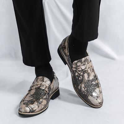 Men Loafers Street Style Classic Emboss Print Formal Business Wedding Dress Prom Blazers Tuxedo Party Shoes Large Size