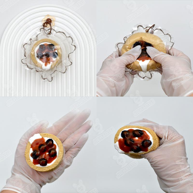 Food-Grade Silicone Dessert Simulation Squeeze Toy with Bell - Slow Rebound Decompression Toy