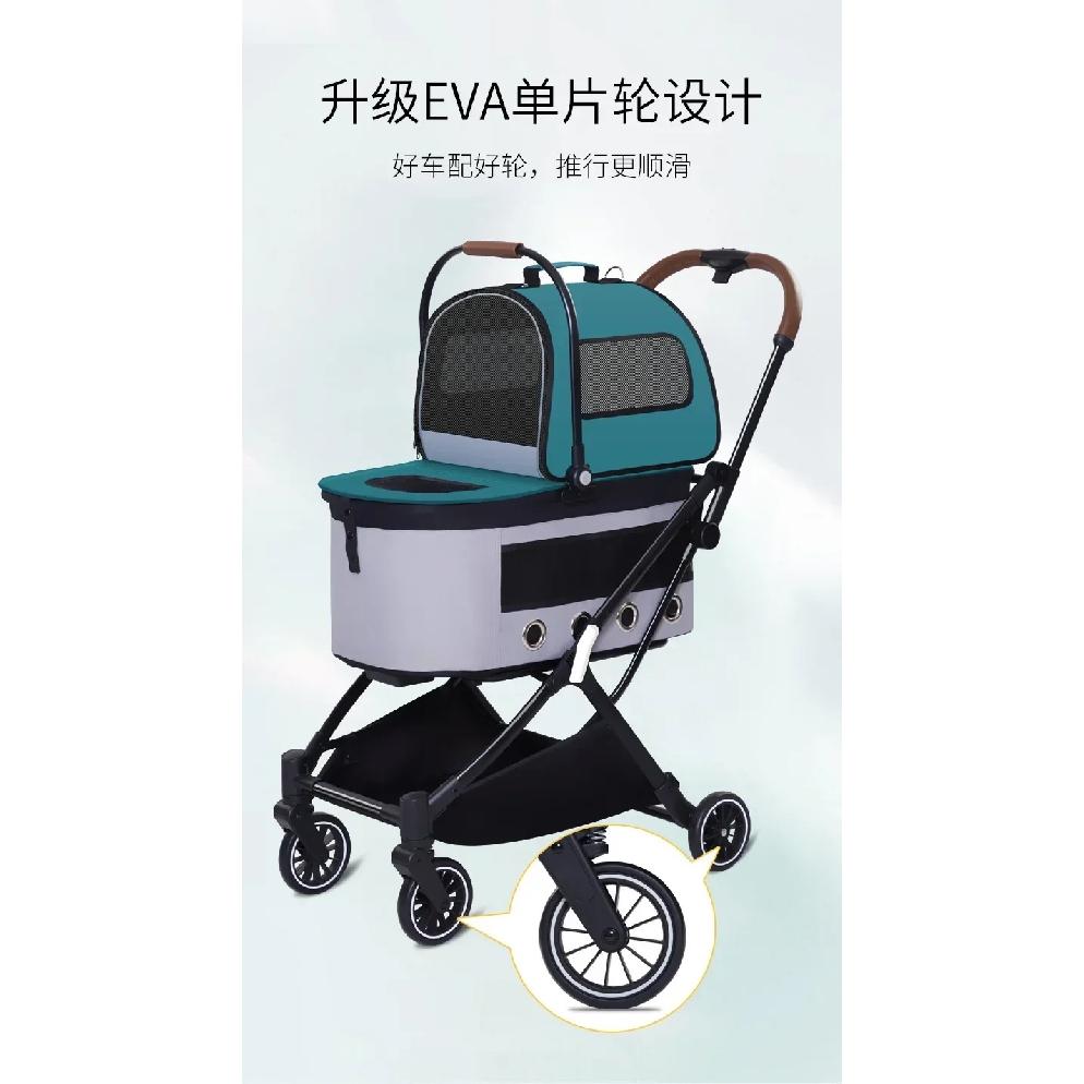 2026double-layer pet cart for outdoor play detachable automatic folding cat dog cart Pet Strollers