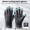 1 Paar Winterhandschuhe mit verstellbaren Kordelzugbündchen, wasserdicht, winddicht, wärmespeichernd, feuchtigkeitsableitend, Touchscreen, rutschfeste Handfläche, Outdoor-Handschuhe