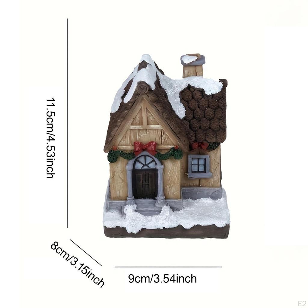 Christmas Village House Statue Collectible Resin Table Centerpiece Festival Gift Scene