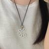 Korean-Style Adjustable Flower Pendant Necklace - Chic & Versatile Luxury Design
