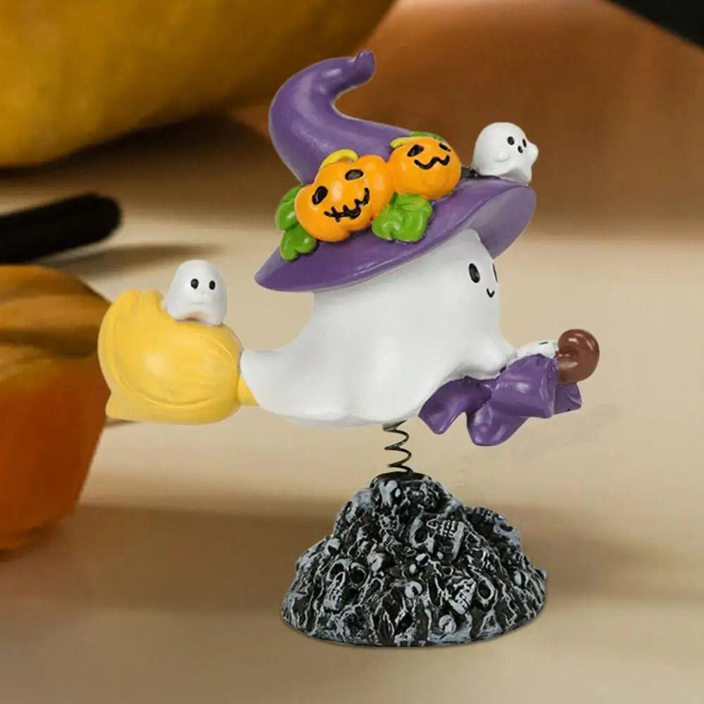 Resin Halloween Ghost Statue Cartoon Ghost Figurine Ornament Funny Ghost Art Sculpture  Bedroom