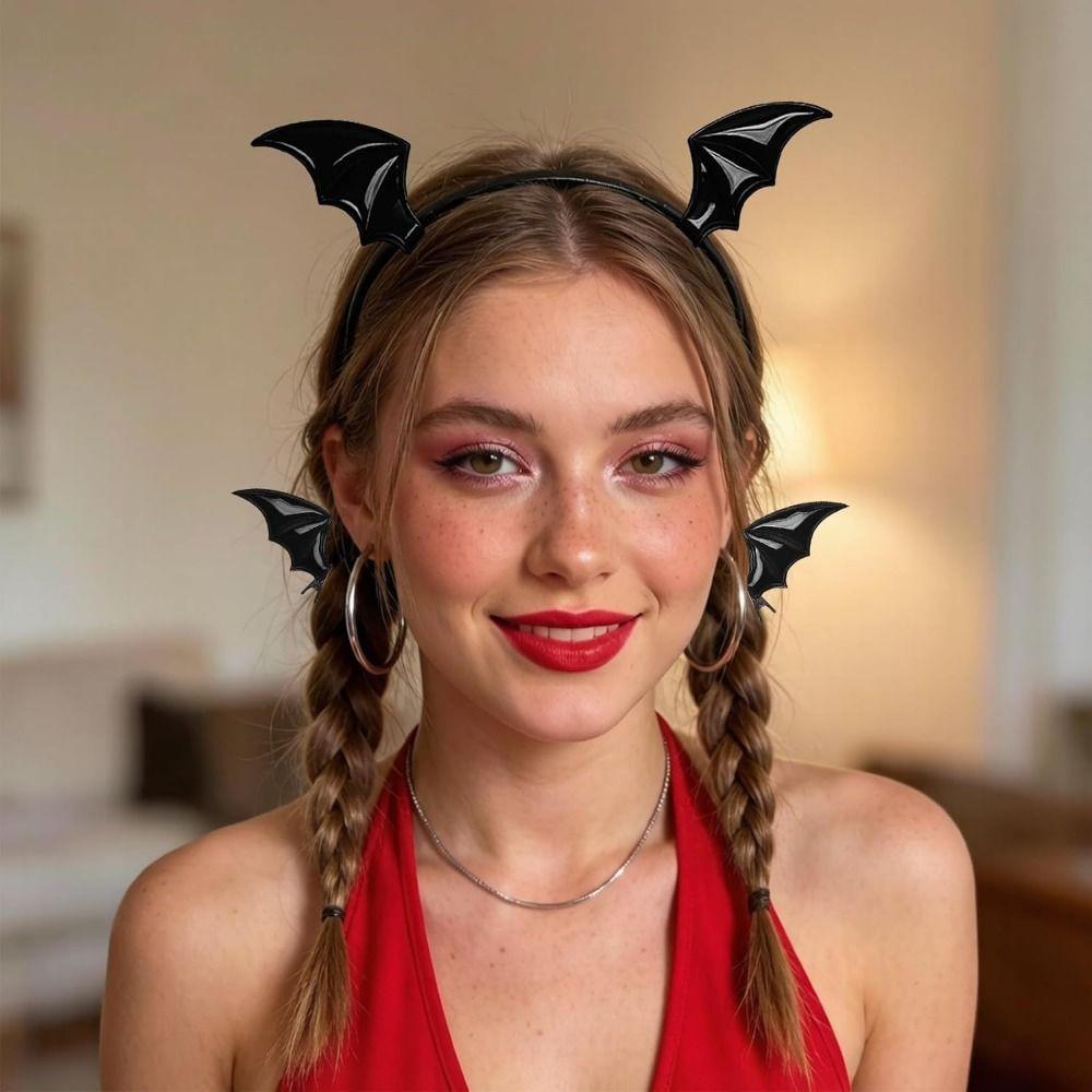 Creative Bat Wings Headband Gothic Dragon Devil Hair Clips Pins  Festival Props