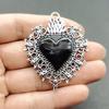 4 pcs Sacred Heart  Large Boho Filigree Love Heart Charms Pendants for DIY Jewellery Making Accessories Enameled Sacred Heart