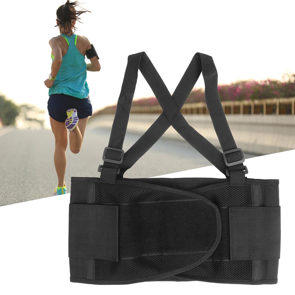 Breathable Back Support Belt Pain Relief Adjustable Hook Loop Fastener Waist Trainer Belt