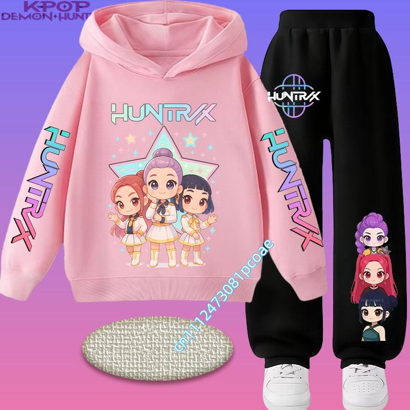 2026 Lässiges Mädchen-Oberteil und Jungen-Kapuzenjacke Set. Jungen Sportshirt mit Cartoon-Aufdruck. Herbst/Winter Langarmhose.