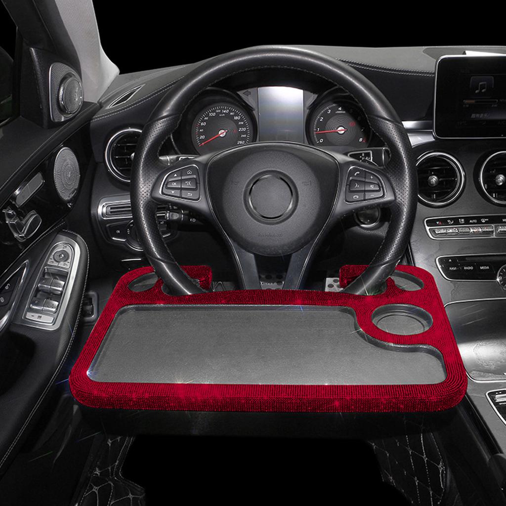 Diamant Auto Tisch Lenkrad Tisch Auto Essen Getränke Kaffee Tablett Tragbare Laptop Tablet Halter Tablett Bling Zubehör