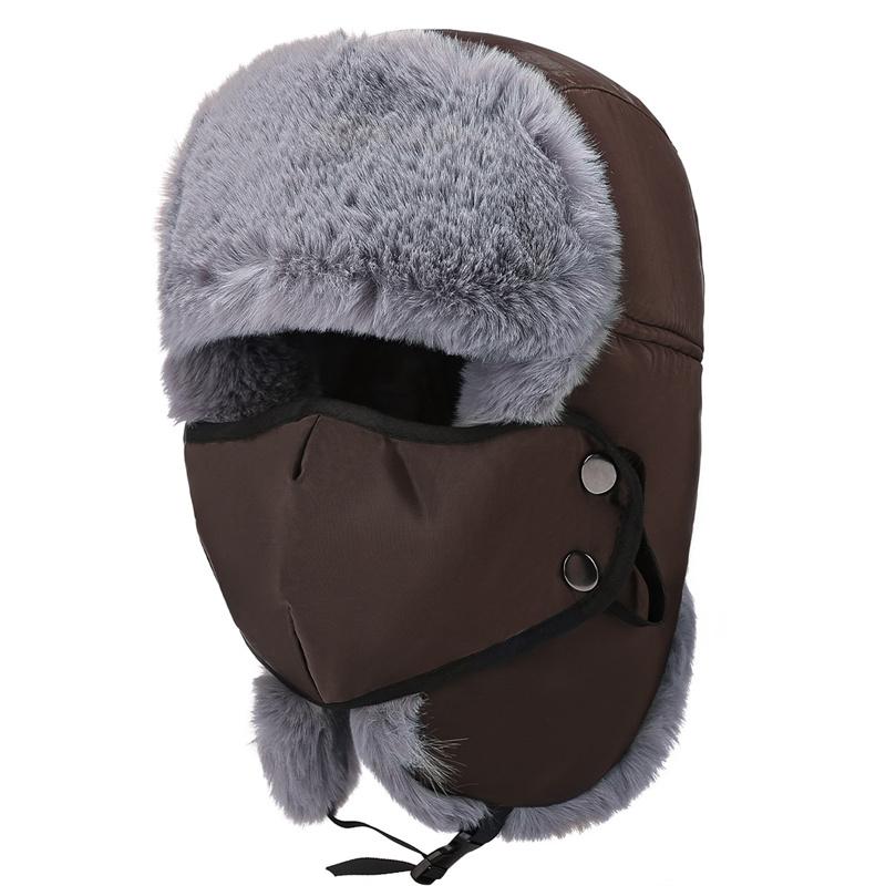 Winter Thick Bomber Hat Men's Velvet Warm Ear Protection Cap Outdoor Cycling Mountaineering Wind-Proof Cap
