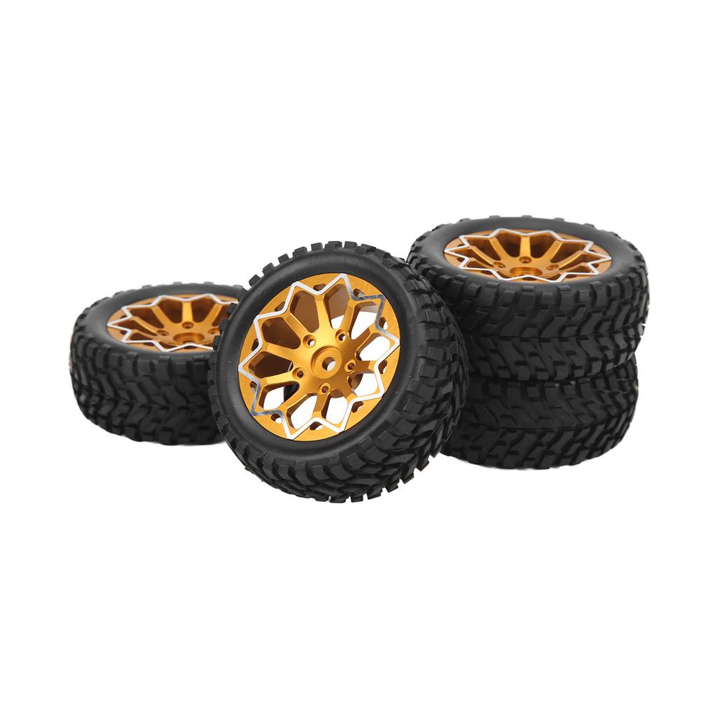 4Pcs 1Celsius10 Scale RC Car Wheels and Tires Aluminium Alloy Wheel   Rubb  Tires for 1Celsius10 Remote Control Car