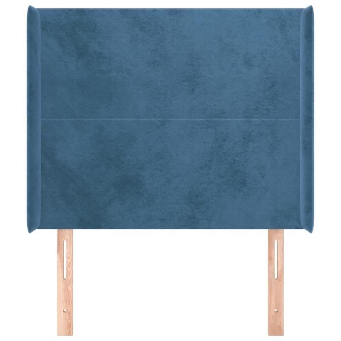 VidaXL Headboard with Ears Dark Blue 83x16x118-128 Cm Velvet3119334