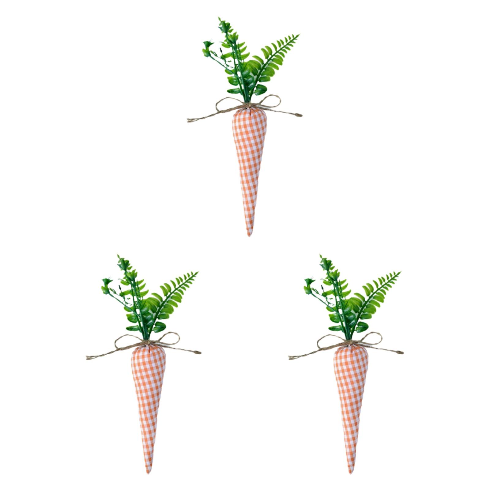 3x Easter Carrots Decorations Craft Photo Props Artificial Leaves Simulation Carrots DIY for Office Farmhouse Party Bookshelf